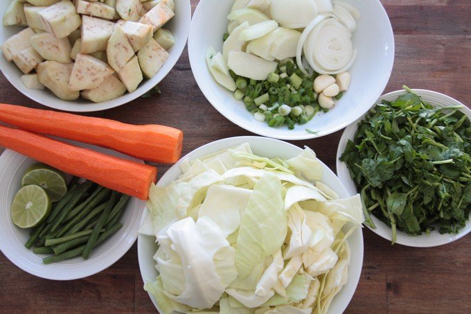 légumes coupés
