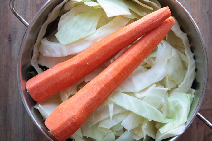 légumes coupé avec carotte